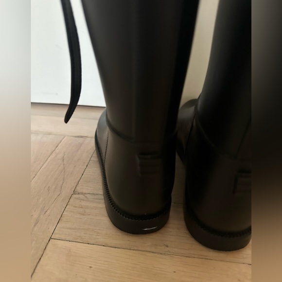 BURBERRY Black Rubber Rain Boots EU 38 - Picture 5 of 8